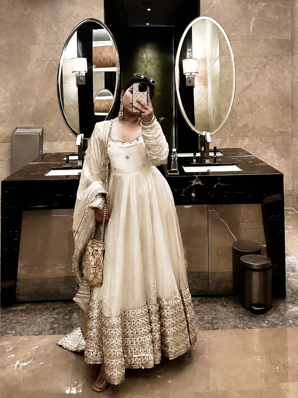 Chinon silk gown with Dupatta DN551