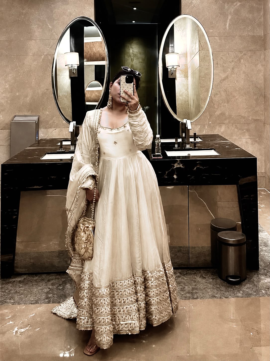 Chinon silk gown with Dupatta DN551
