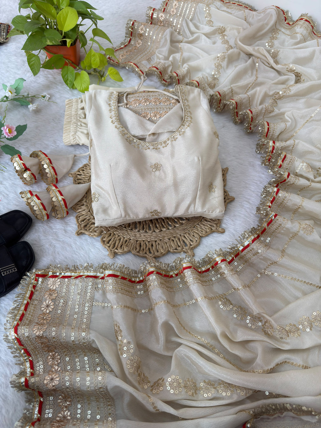 Chinon silk gown with Dupatta DN551