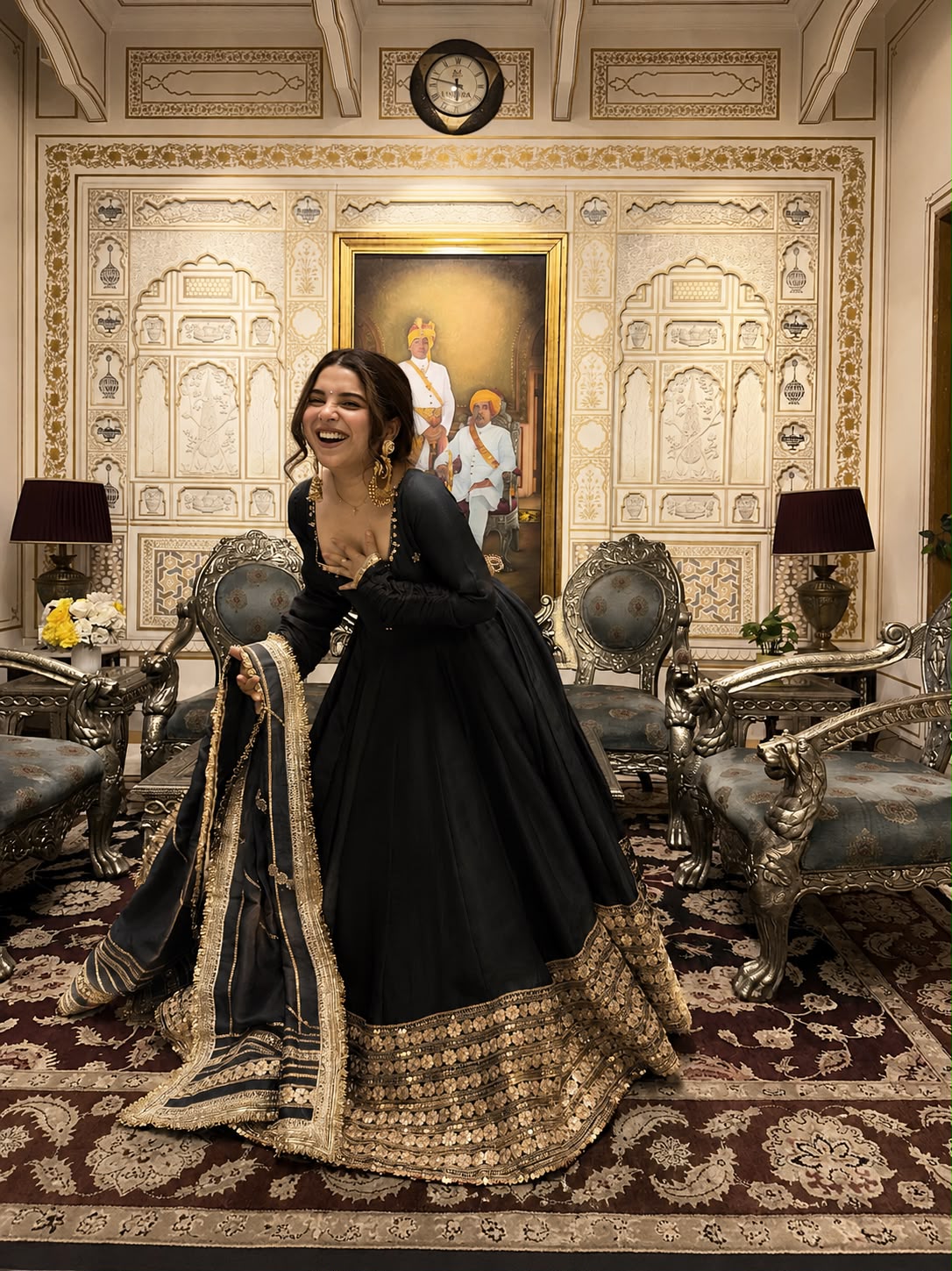Chinon silk gown with Dupatta DN551