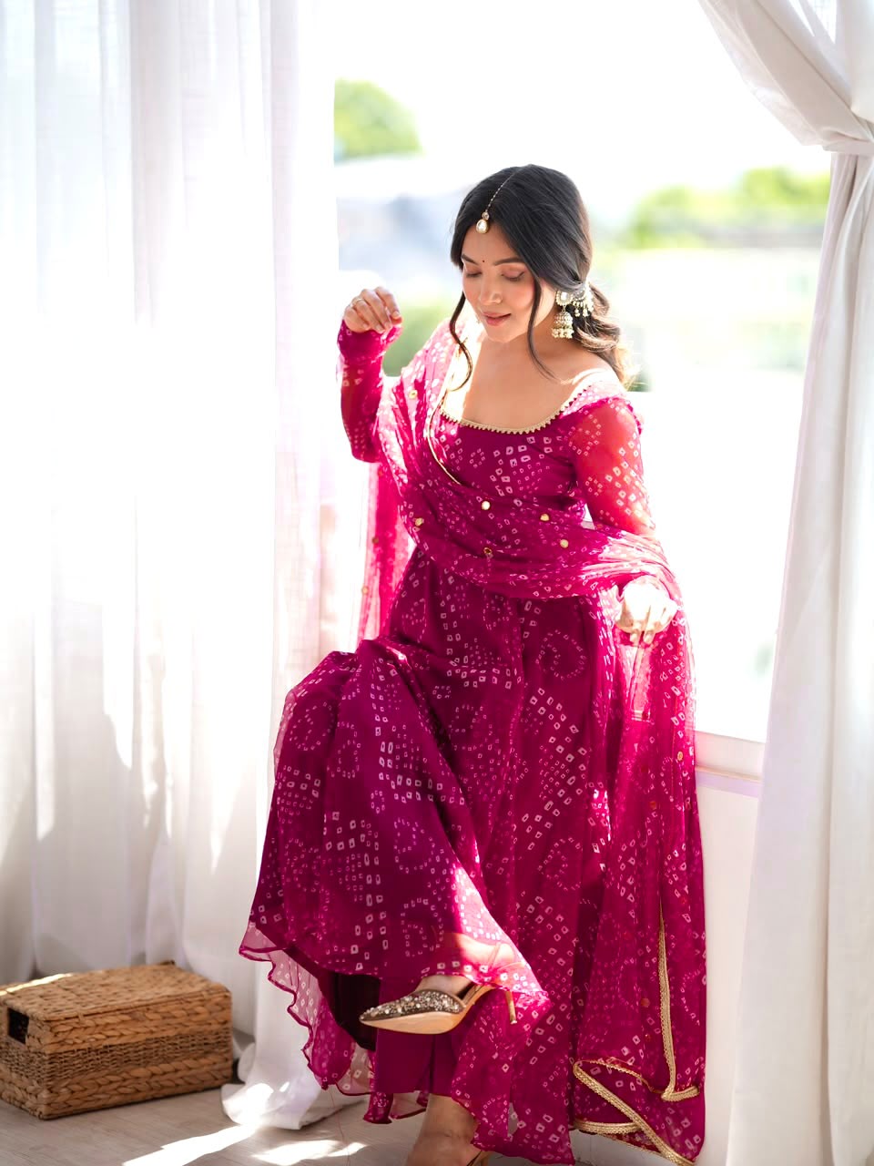 Bandhani Print Anarkali