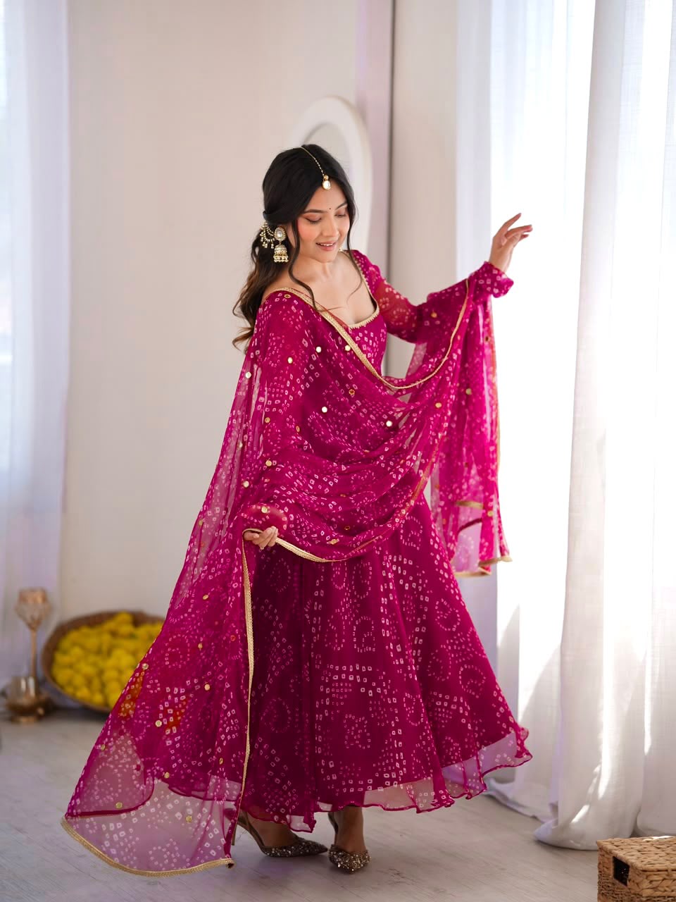 Bandhani Print Anarkali