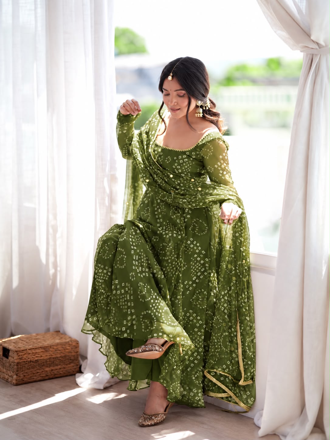 Bandhani Print Anarkali