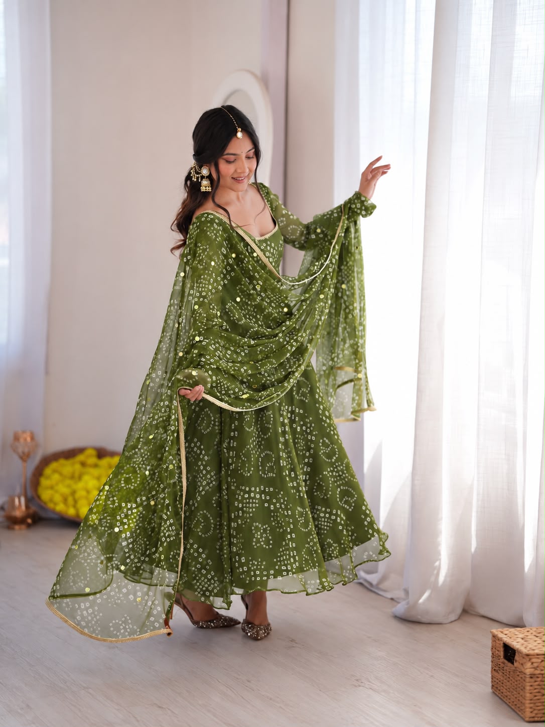 Bandhani Print Anarkali
